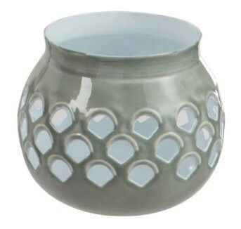 Svietnik Jolipa Na čajovú sviečku (10x10x8cm) (Sivá)