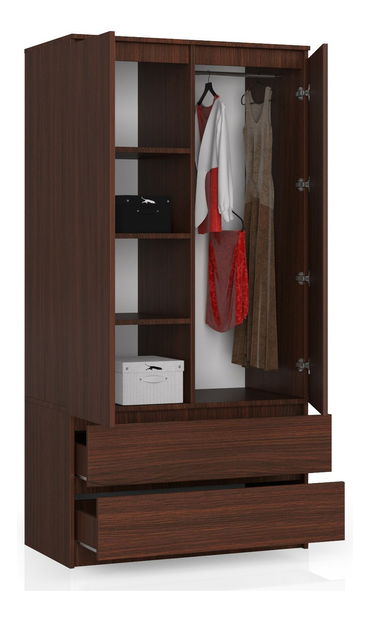 Šatníková skriňa Safwan (wenge)