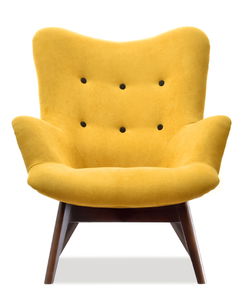 Relaxačné kreslo Florentino (žltá + orech)