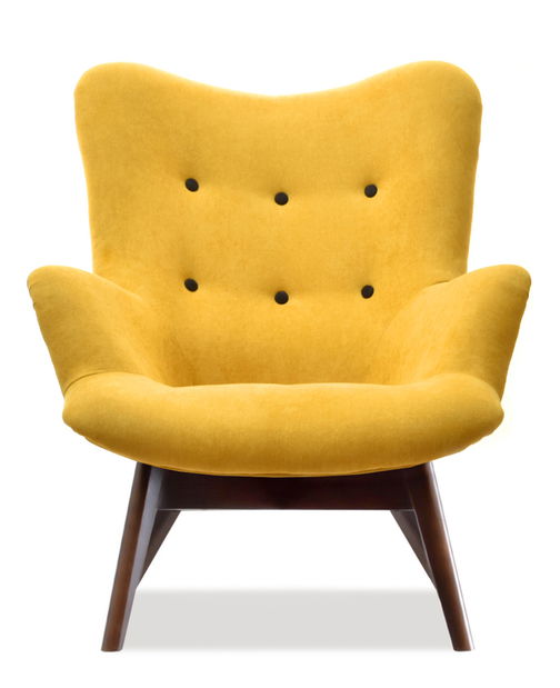 Relaxačné kreslo Florentino (žltá + orech)