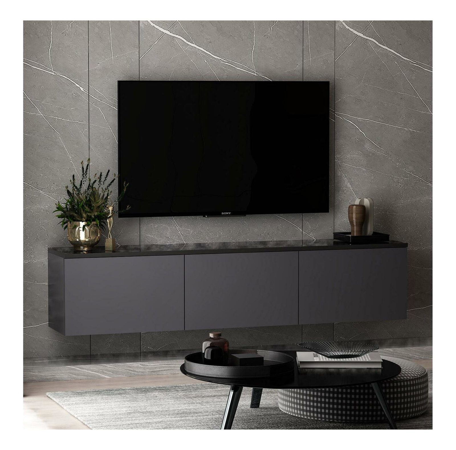 Masă TV/Dulap Neola 2 (antracit)