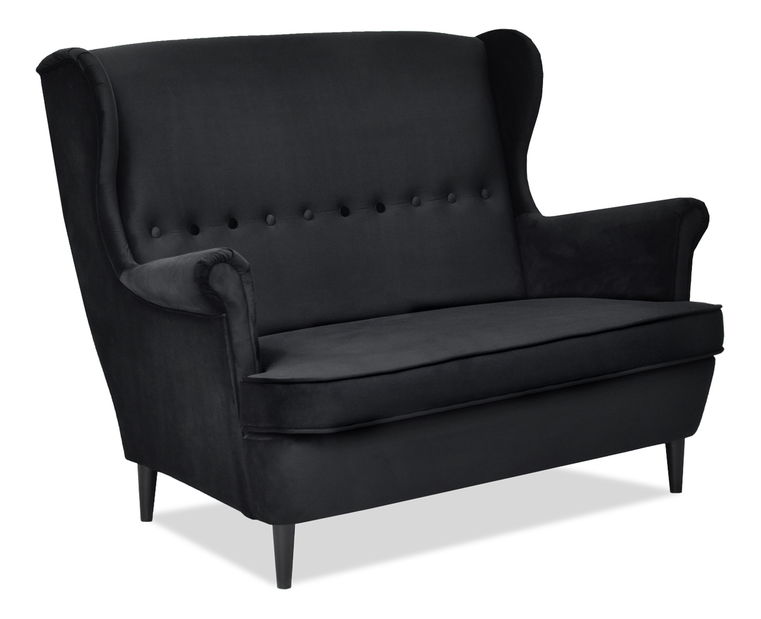 Pohovka dvojsedačka v tvare ušiak Muriera (čierna + biela)