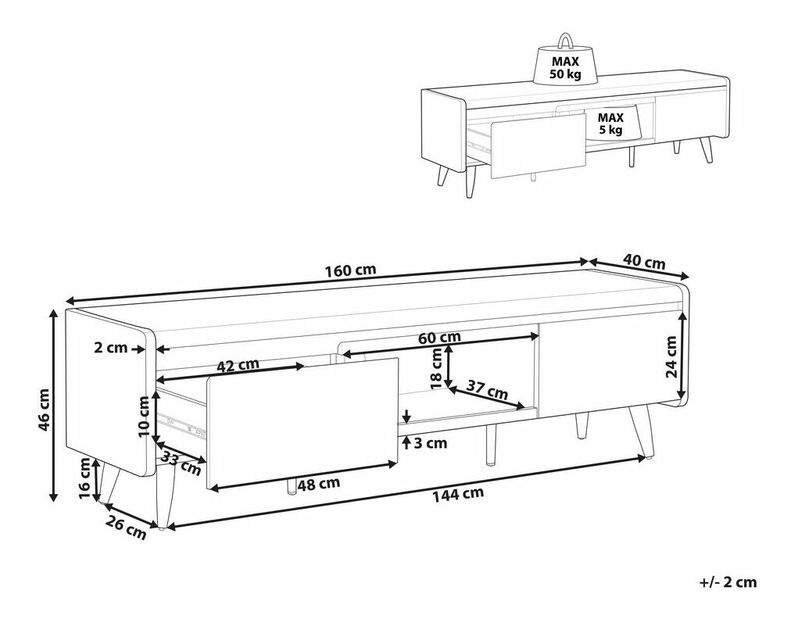 Masă TV/Dulap Custy (alb)