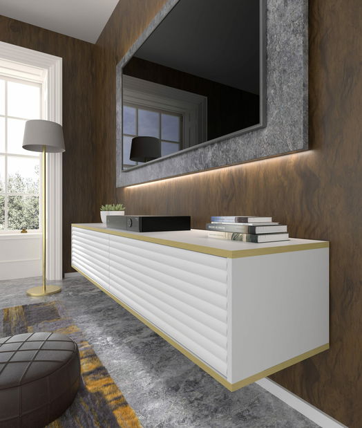 Masă TV 180 Subba (alb + Auriu)