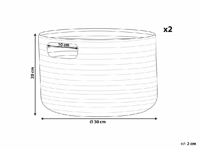 Tárolókosár készlet 2 db. Chiza (pasztell rózsaszín)