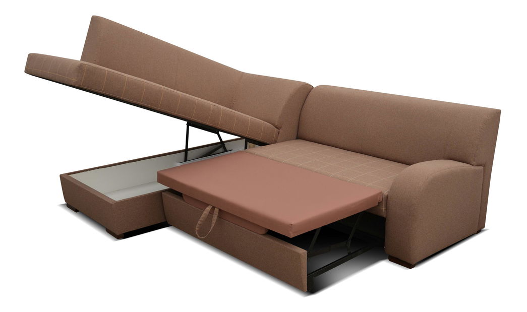 Sarok kanapé Cecile (sötétbarna) (B)