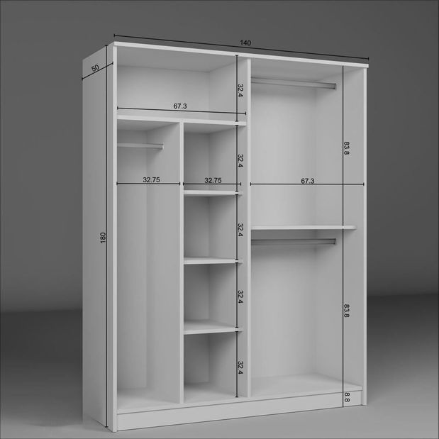 Dulap de haine Kentucky C (alb)