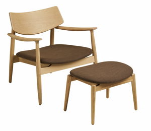 Kreslo s taburetkou Oliveria 2 (prírodná + hnedá)