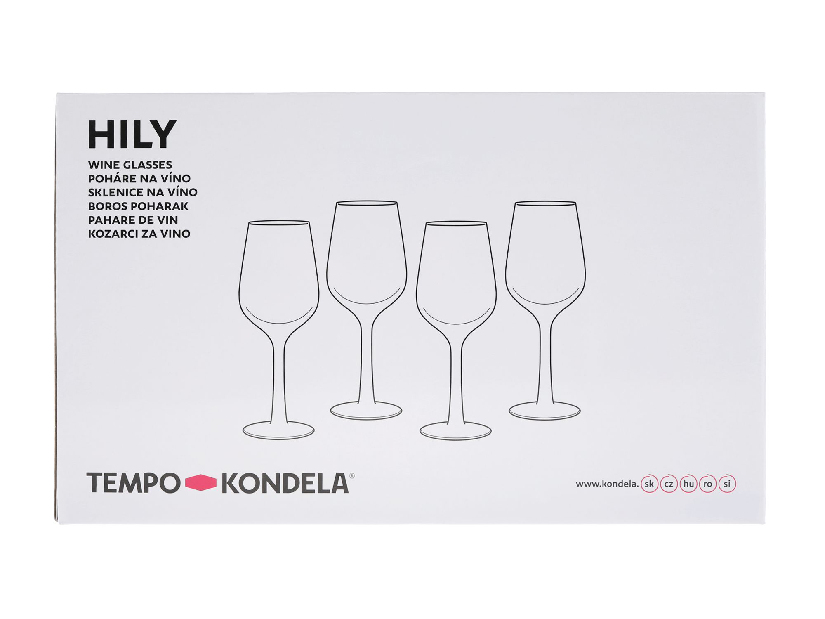 Set de 4 pahare de vin pictate manual 490ml Hila 