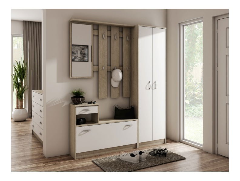 Dulap cu rafturi Vader (Alb + wenge)