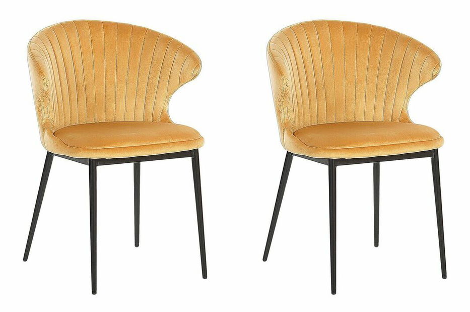 Set 2 ks. jedálenských stoličiek AUGLI (látka) (žltá)