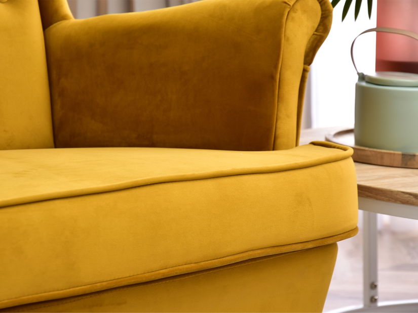 Pohovka dvojsedačka v tvare ušiak Muriera (medová + orech)