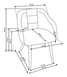 Scaun de sufragerie  Kello  (Gri)