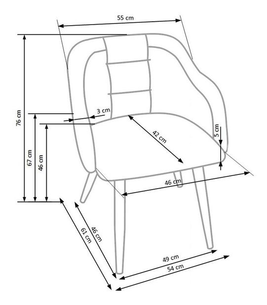 Blagovaonska stolica Kello (siva)