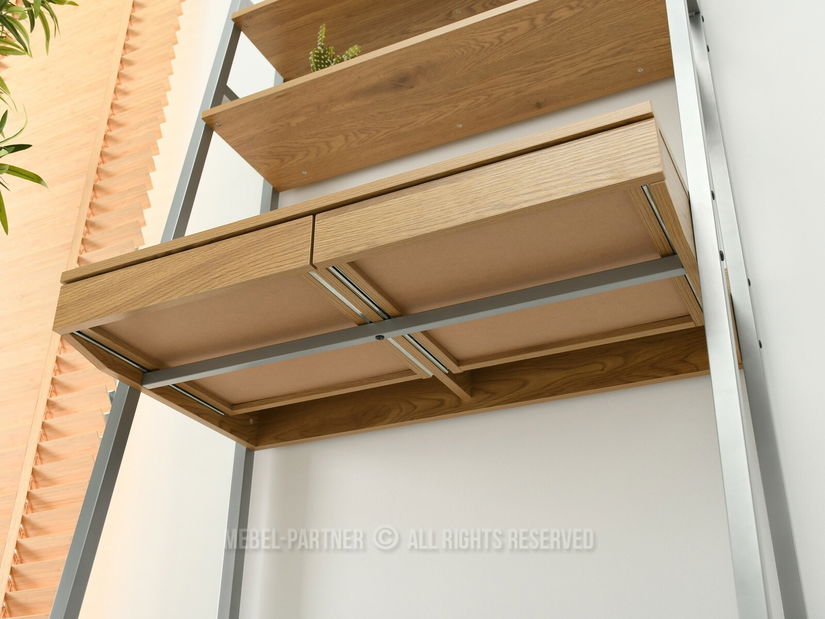 Masă PC Boge B (stejar + crom mat)