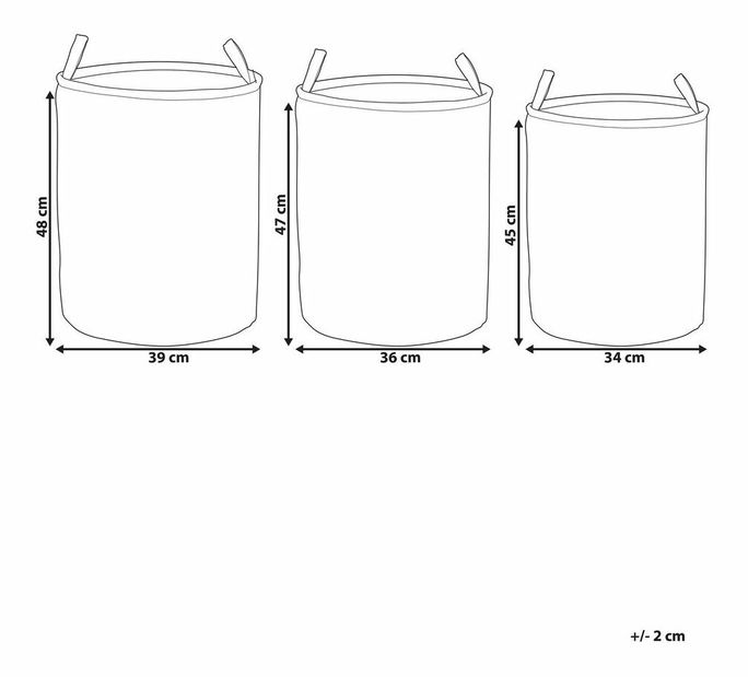 Set 3 buc coșuri depozitare Ailun (roz)