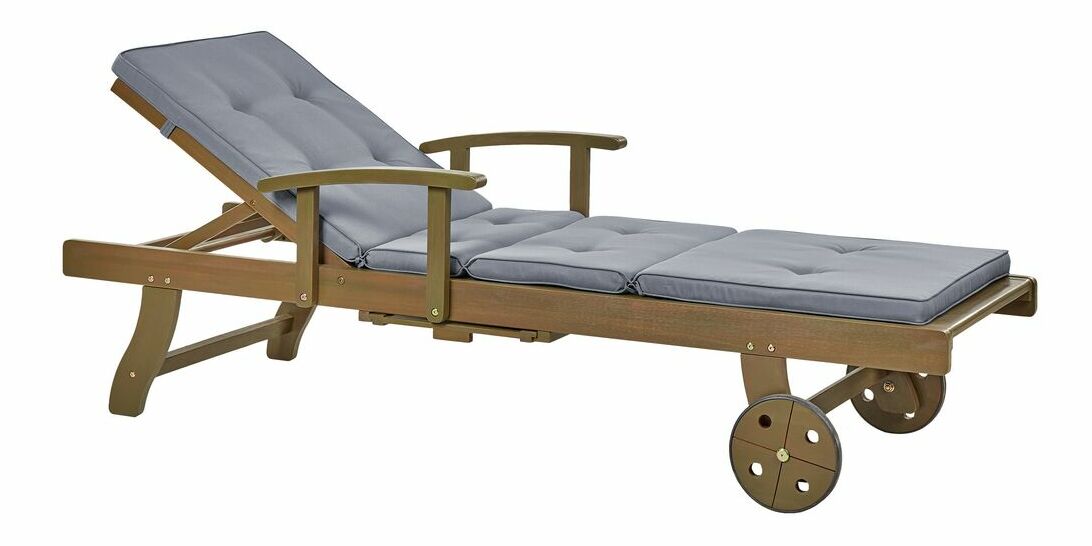 Kerti nyugágy Amati (sötét fa + szürke)