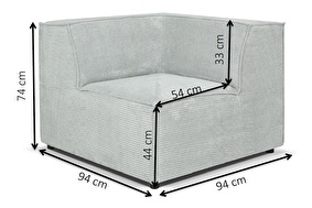 Kétszemélyes kanapé Cuboid R (szürke)