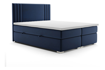 Franciaágy Boxspring 180 cm Morcano (sötétkék) (tárolóhellyel)