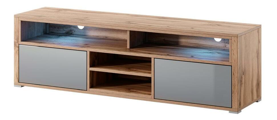 Tv szekrény/asztal Lokky (világítással) (wotan tölgy + szürke)