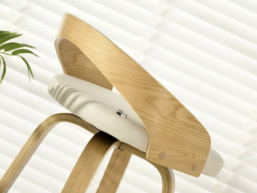 Barová stolička CH38 (krémová + dub)