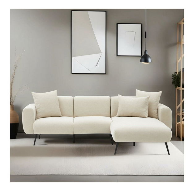 Rohová sedacia súprava Slider (P) (krémová)