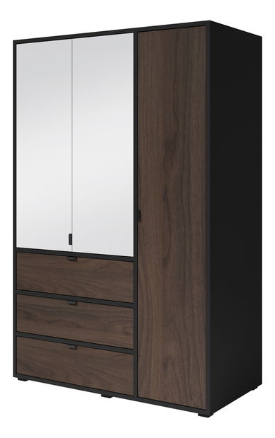 Ormar za garderobu Verania V2 (crna + orah)