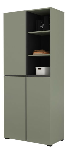 Ormar s policama Crossroad H G88 (bor zelena + crna)