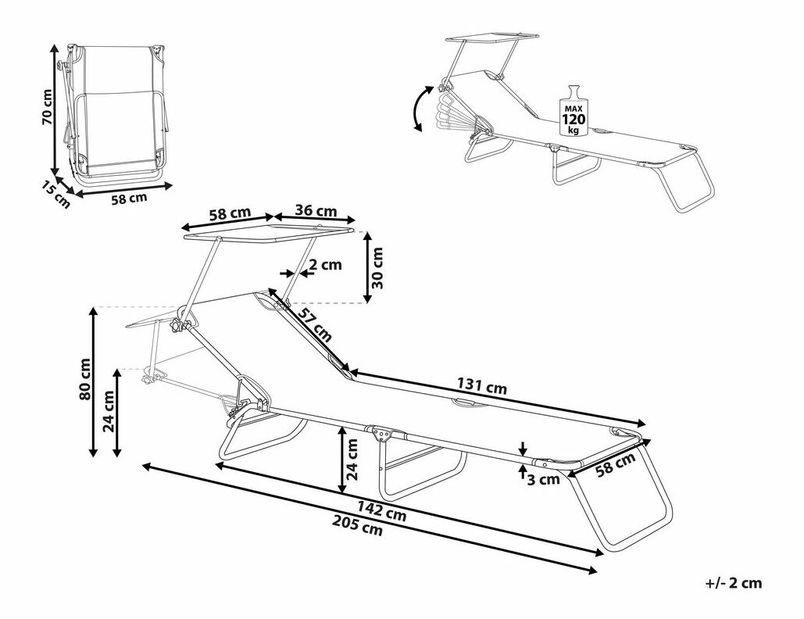 Lehátko Fiona (sivá)