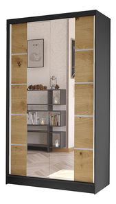 Ruhásszekrény Delana V (fekete + artisan tölgy)