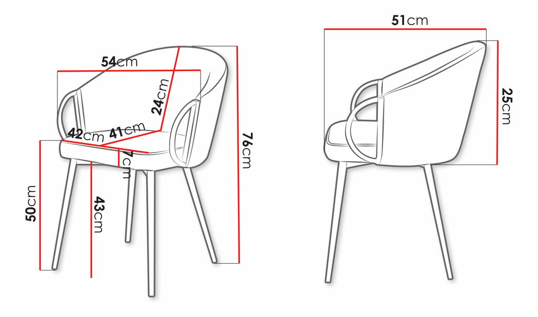 Set 2 buc scaune sufragerie Archie DC 1171 (Gri + auriu) 