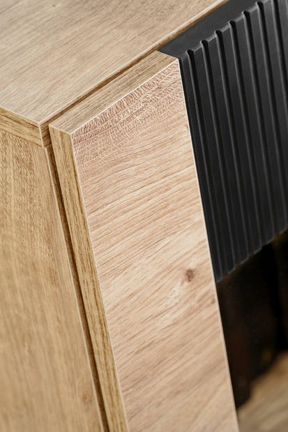 Vitrína Aruno AR WSN (dub ribbeck + čierna) (s osvetlením)