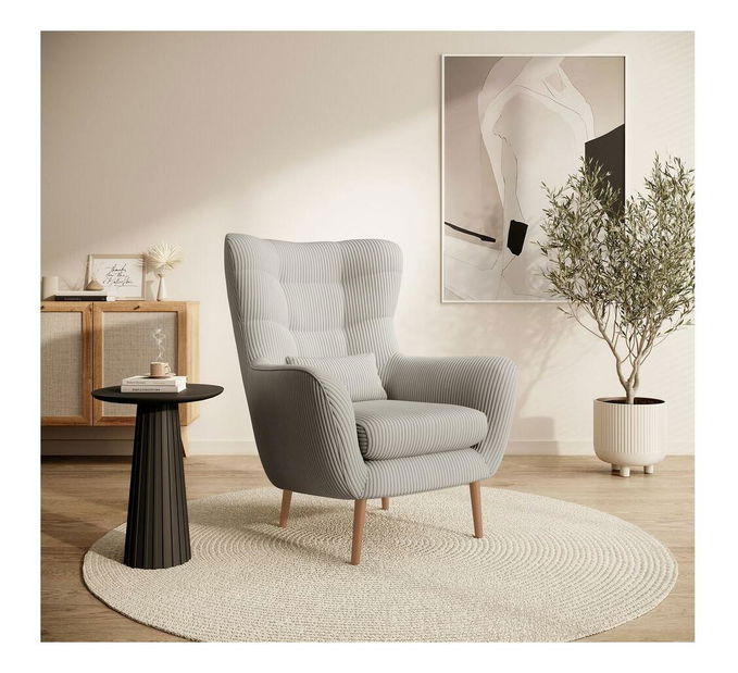 Fotel Veneza 2 (világosszürke + bükk)