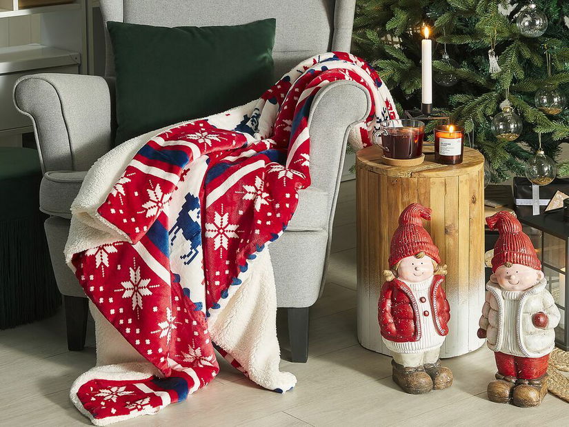 Pătură 150x200 cm WINTA (roșu + albastru)