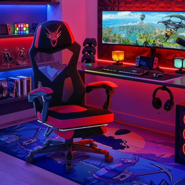 Scaun de gaming Brodel (negru + roșu)