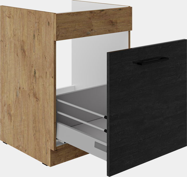 Dolná kuchynská skrinka Virion 60 ZL 1S BB (korpus: dub lancelot + front: tmavé drevo + dub lancelot)