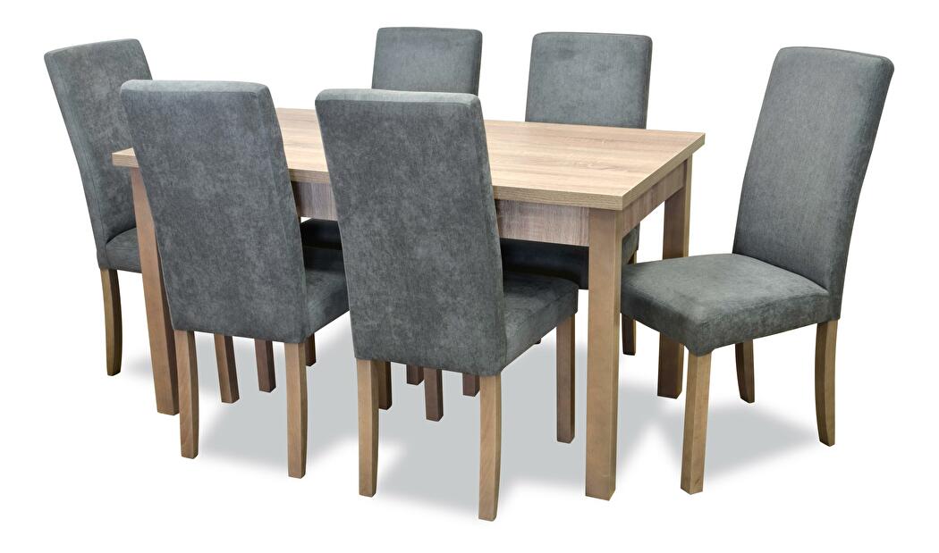 Set mobilier sufragerie Anisum (pentru 6 persoane) (stejar + gri) *vânzare