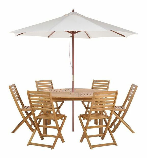 Záhradná zostava Tiarra (svetlé drevo) 