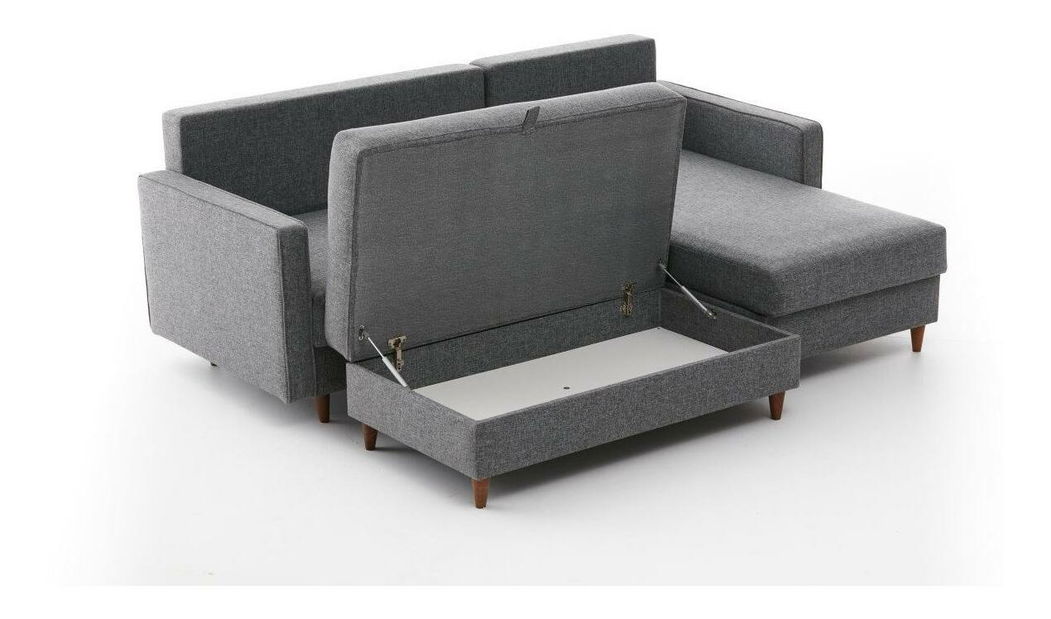 Rohová sedacia súprava Ewie (P) (sivá)