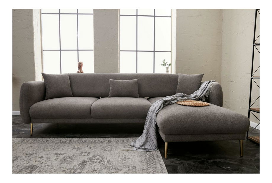 Kutna garnitura Simeon (D) (siva + zlatna)