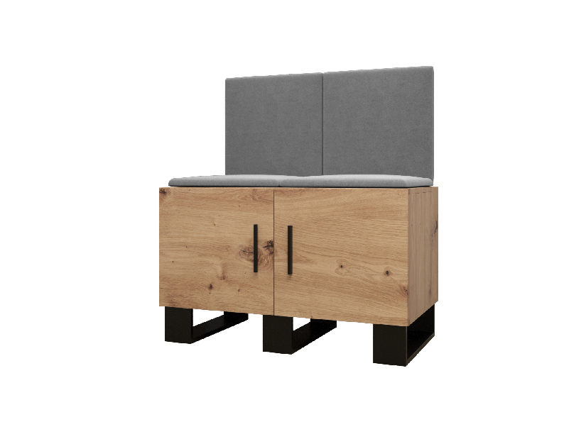 Set mobilier pentru hol Amanda 19 (Stejar artisan + gri închis)