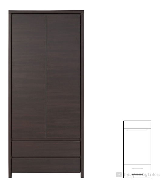 Dulap de haine Kaspian SZF2D2S (Wenge)