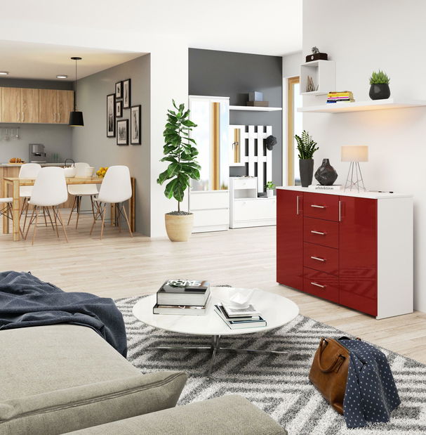 Comodă Kiran (Roșu lucios)