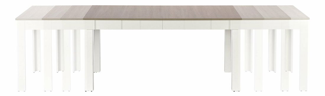 Jedálenský stôl Shana (dub sonoma + biela) (pre 6 až 12 osôb)