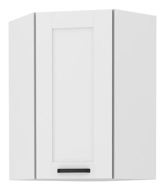 Horná rohová kuchynská skrinka Lucid 60x60 GN-90 1F (45°) (korpus: biela + front: mdf biela)