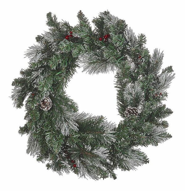 Vijenac za vrata ø 40 cm Wipton (zelena) (s rasvjetom)