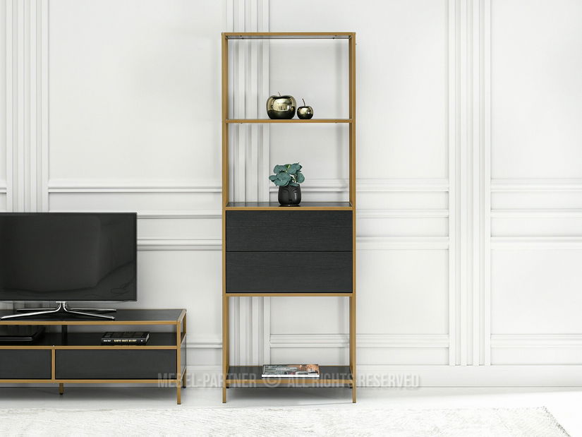 Raft Soren Reg (lemn negru + auriu)