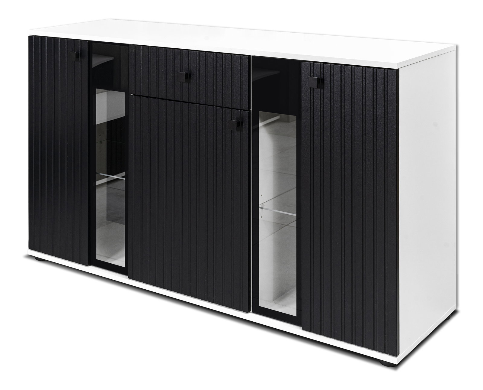 Komód Saul (fekete + fehér) (világítás nélkül)