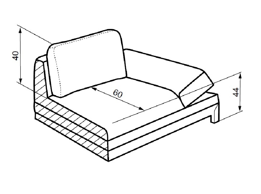 Sofa futon Woodrow (bijela) (L)