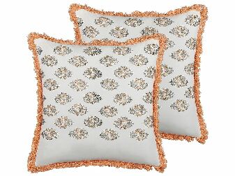 Set 2 buc perne decorative 45 x 45 cm Satin (alb)